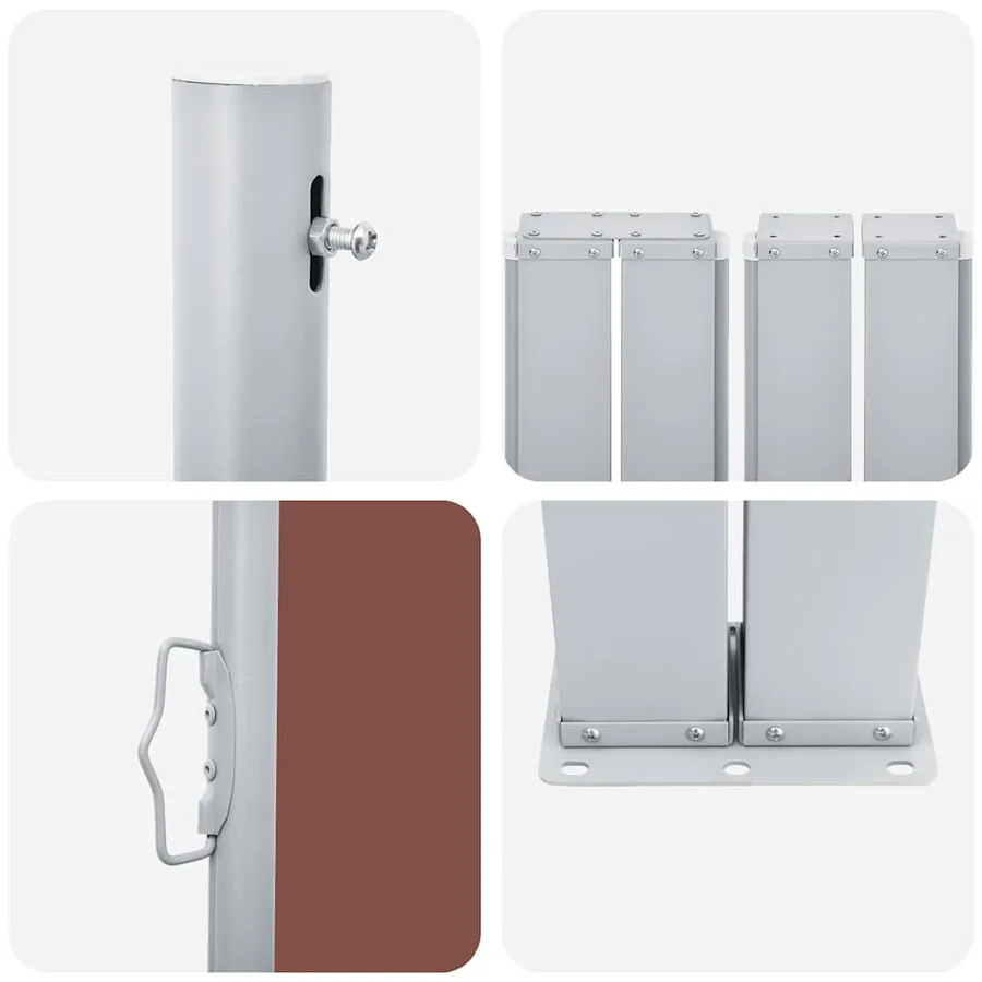 Auvent latéral rétractable de patio 170x1200 cm Marron - 12