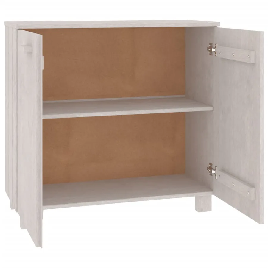 Buffet HAMAR Blanc 85x35x80 cm Bois massif de pin - 4