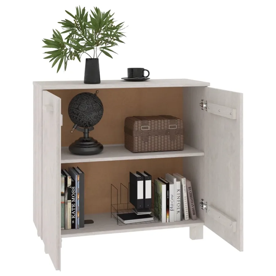 Buffet HAMAR Blanc 85x35x80 cm Bois massif de pin - 6