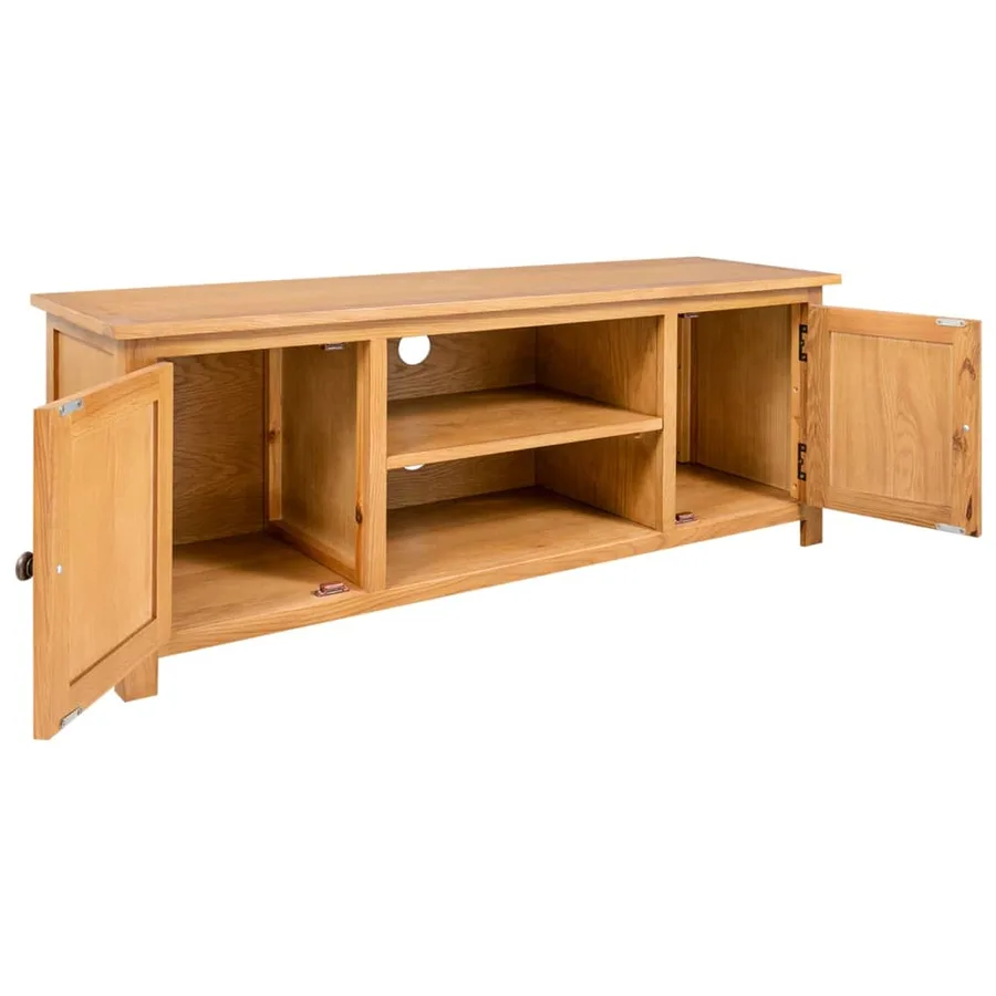 Meuble TV 110x35x44 cm Bois de chêne massif - 2