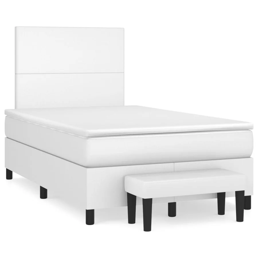 Sommier à lattes de lit avec matelas Blanc 120x200cm Similicuir - 2
