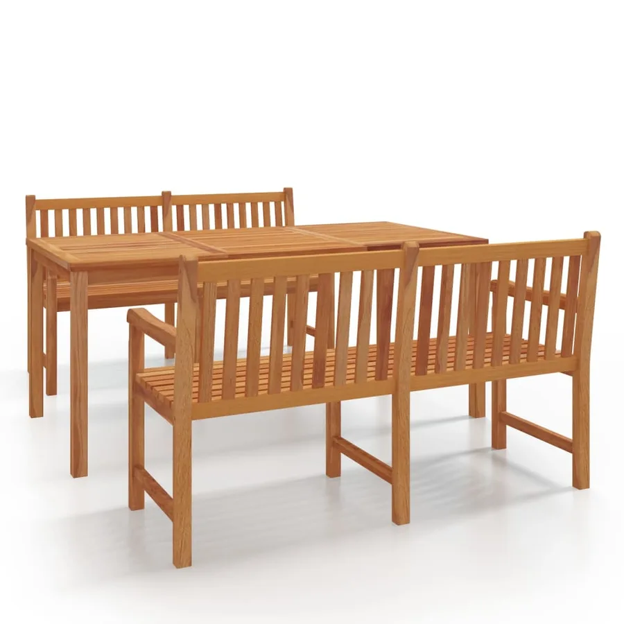 Ensemble à manger de jardin 3 pcs Bois de teck massif - 2