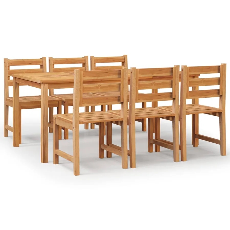Ensemble à manger de jardin 7 pcs Bois de teck solide - 2