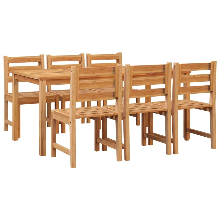 Ensemble à manger de jardin 7 pcs Bois de teck solide - 3