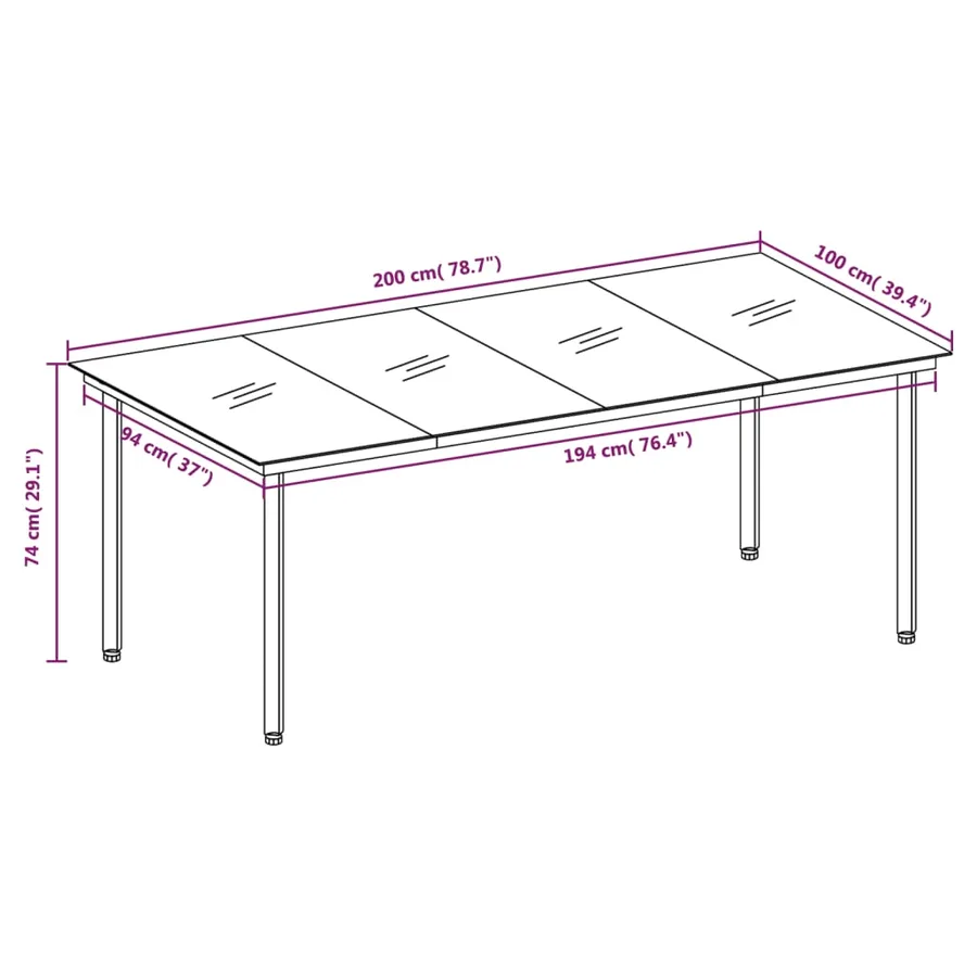 Ensemble à manger de jardin 9 pcs Gris clair - 8