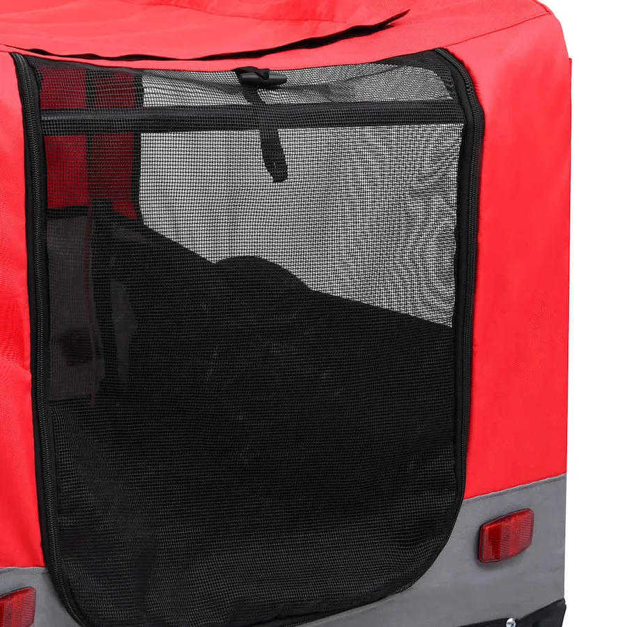 Remorque de vélo pour chiens et poussette 2-en-1 rouge et gris - 8