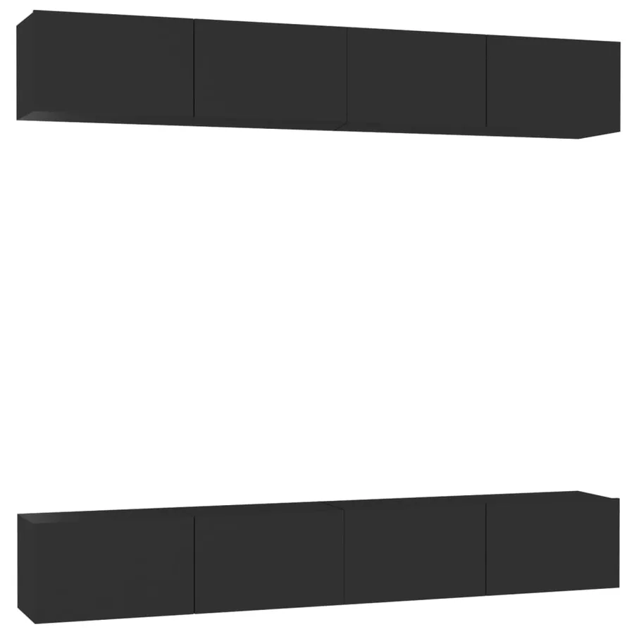 Meubles TV 4 pcs Noir 100x30x30 cm Bois d'ingénierie - 2