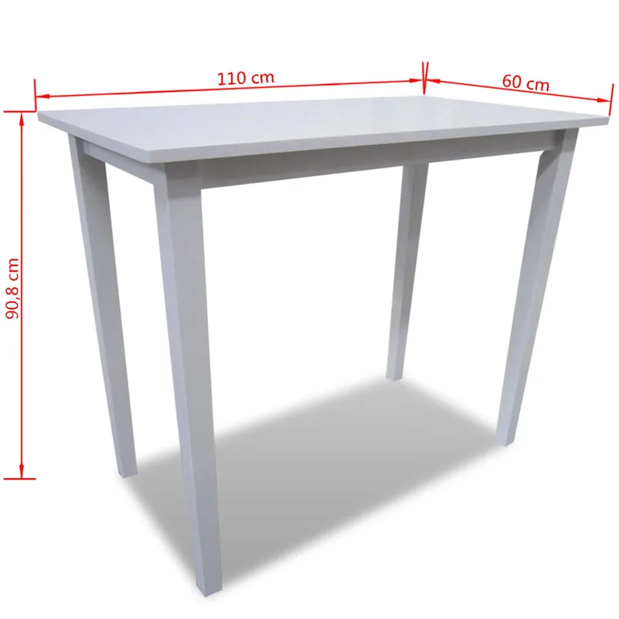 Table de bar en bois Blanc - 4