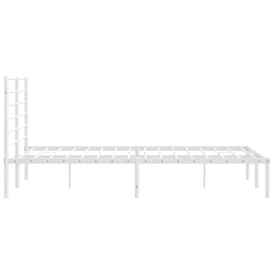 Cadre de lit métal sans matelas et tête de lit blanc 120x190 cm - 7