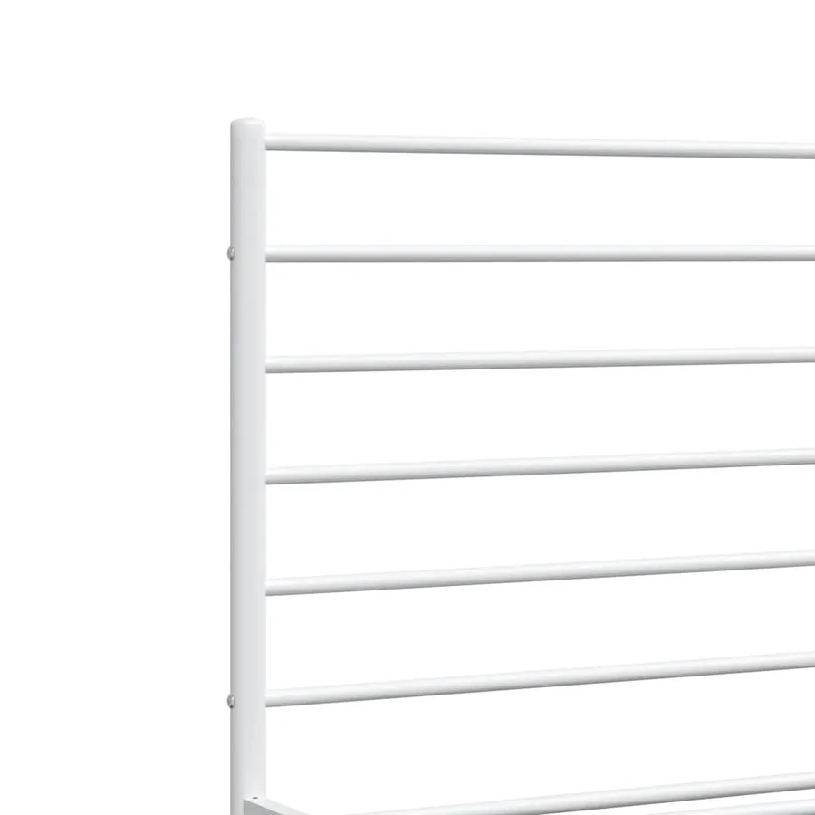 Cadre de lit métal sans matelas et tête de lit blanc 120x190 cm - 9