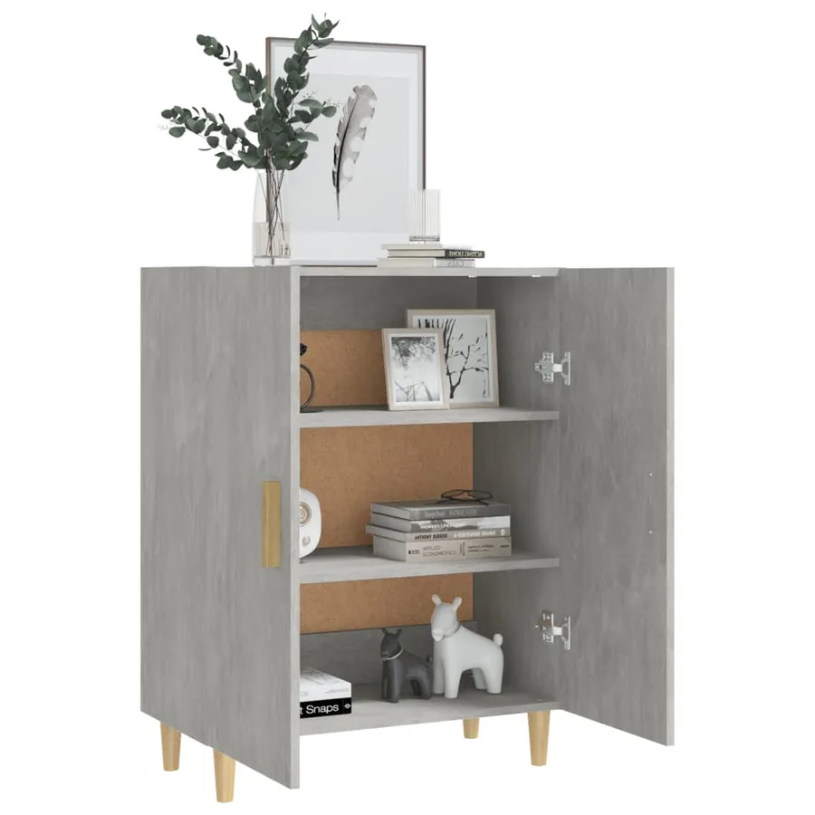 Buffet Gris béton 70x34x90 cm Bois d'ingénierie - 7