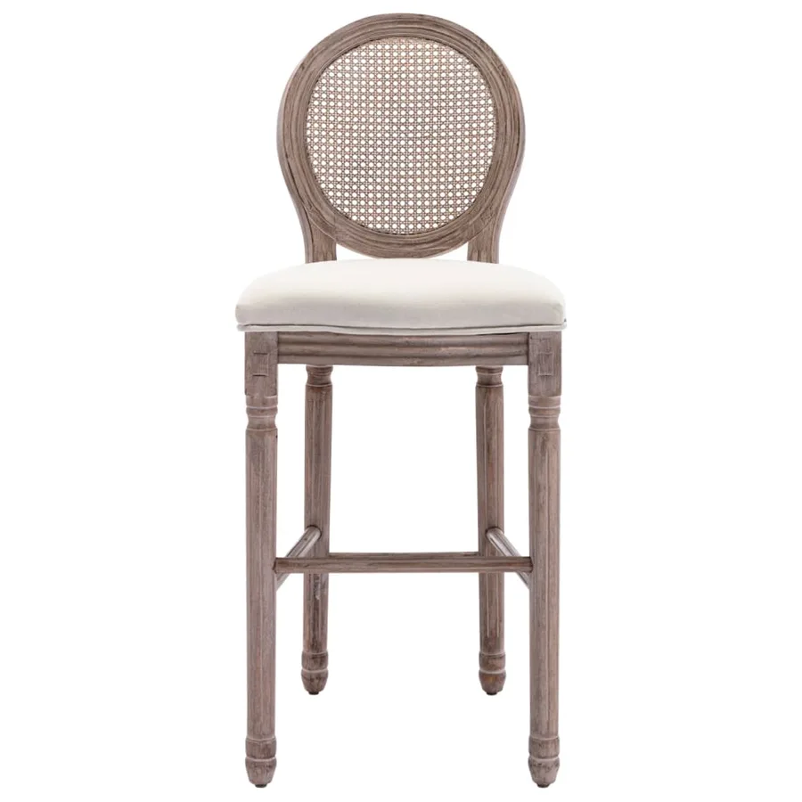 Tabourets de bar lot de 2 blanc lin - 3
