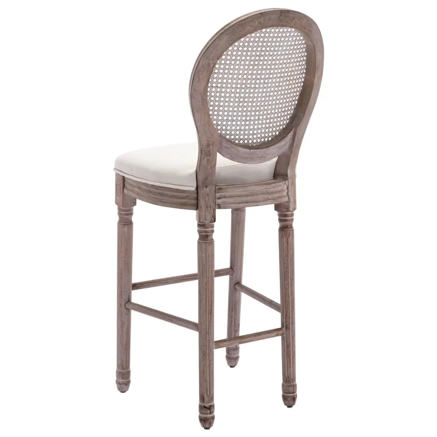 Tabourets de bar lot de 2 blanc lin - 5