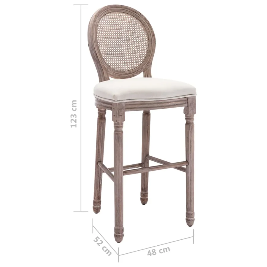 Tabourets de bar lot de 2 blanc lin - 8