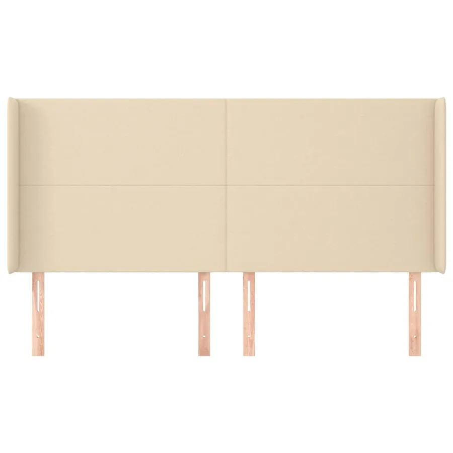 Tête de lit avec oreilles Crème 203x16x118/128 cm Tissu - 3