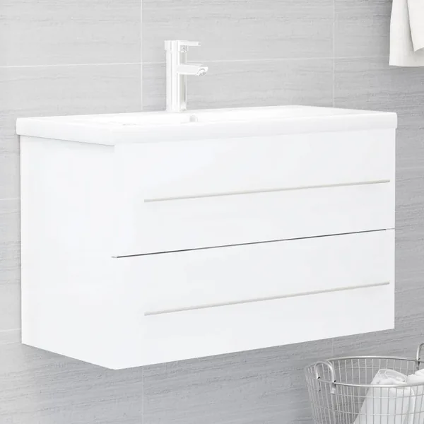 Armoire d'évier Blanc 80x38,5x48 cm Bois d’ingénierie