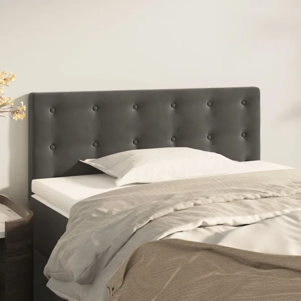 Tête de lit Gris foncé 100x5x78/88 cm Velours