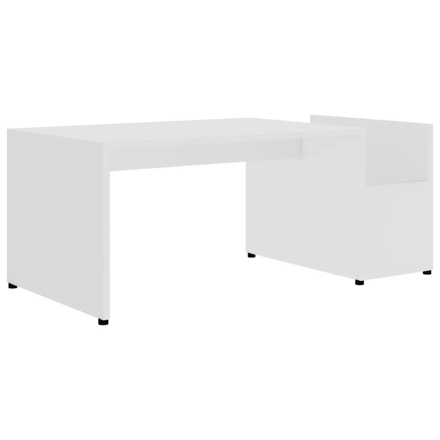 Table basse Blanc 90x45x35 cm bois d’ingénierie - 2
