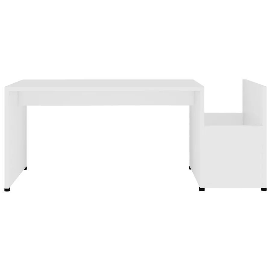 Table basse Blanc 90x45x35 cm bois d’ingénierie - 4