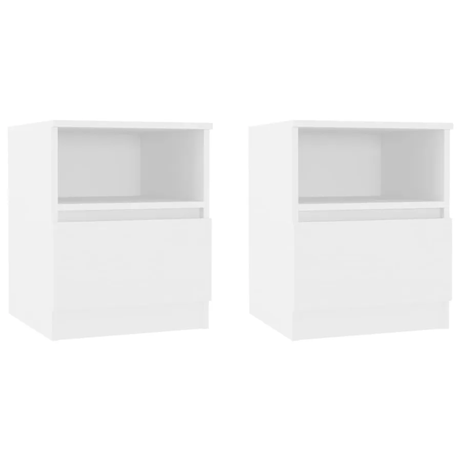 Tables de chevet 2 pcs blanc 40x40x50 cm bois d'ingénierie - 2