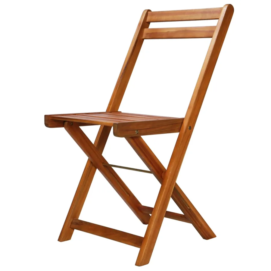 Chaises de bistro d'extérieur lot de 2 Bois d'acacia solide - 2