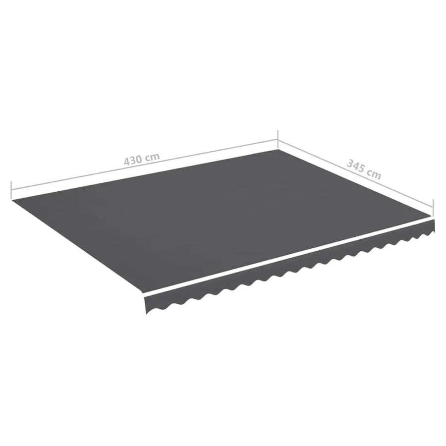 Tissu de remplacement pour auvent anthracite 4,5x3,5 m polyester - 6