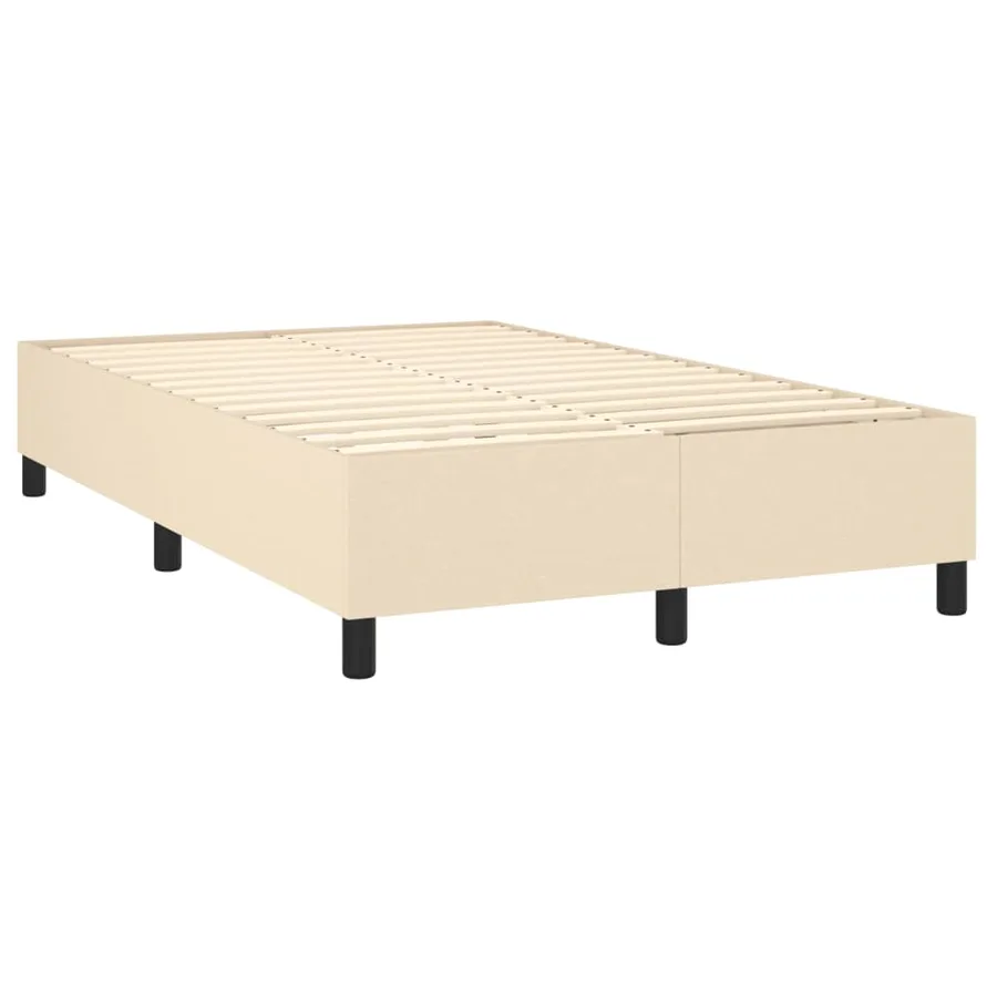 Sommier à lattes de lit avec matelas Crème 120x200 cm Tissu - 4