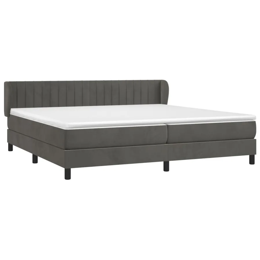 Sommier à lattes de lit et matelas Gris foncé 200x200cm Velours - 3