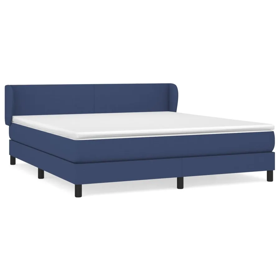 Sommier à lattes de lit avec matelas Bleu 180x200 cm Tissu - 2