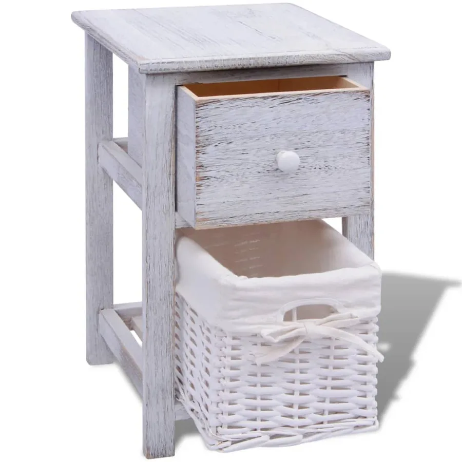 Table de chevet 2 pcs Bois Blanc - 4