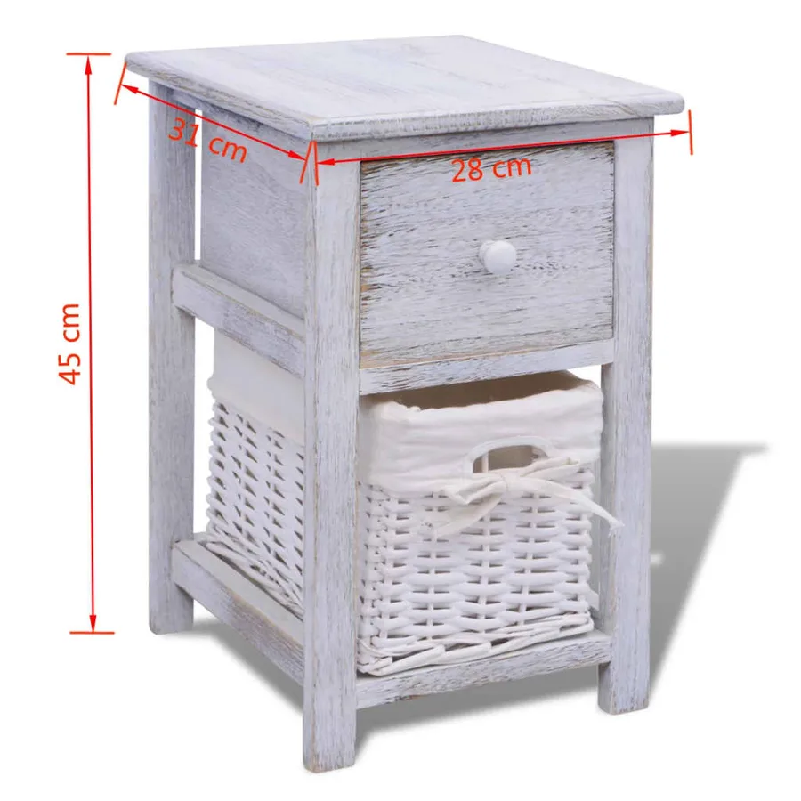 Table de chevet 2 pcs Bois Blanc - 7