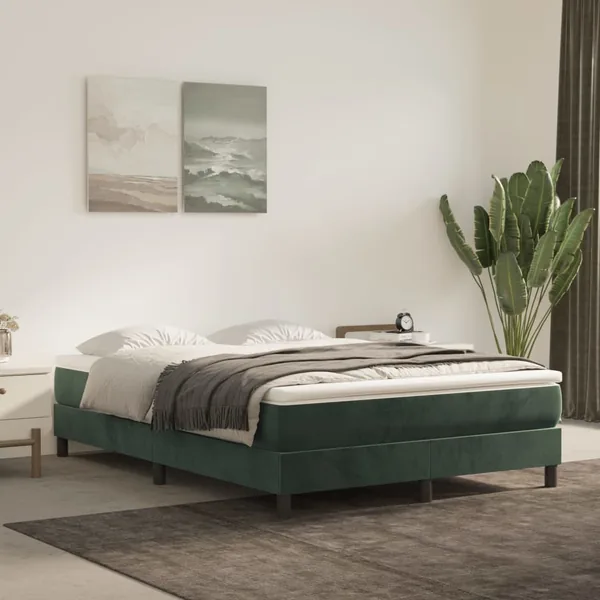 Matelas de lit à ressorts ensachés fermeté moyenne Vert foncé 140x190x20 cm