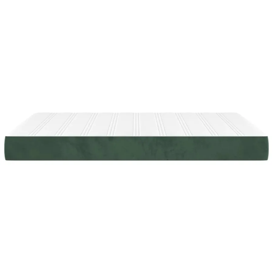 Matelas de lit à ressorts ensachés fermeté moyenne Vert foncé 140x190x20 cm - 4