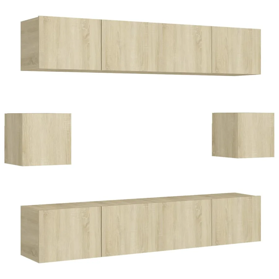 Ensemble de meubles TV 6 pcs Chêne sonoma Bois d'ingénierie - 2