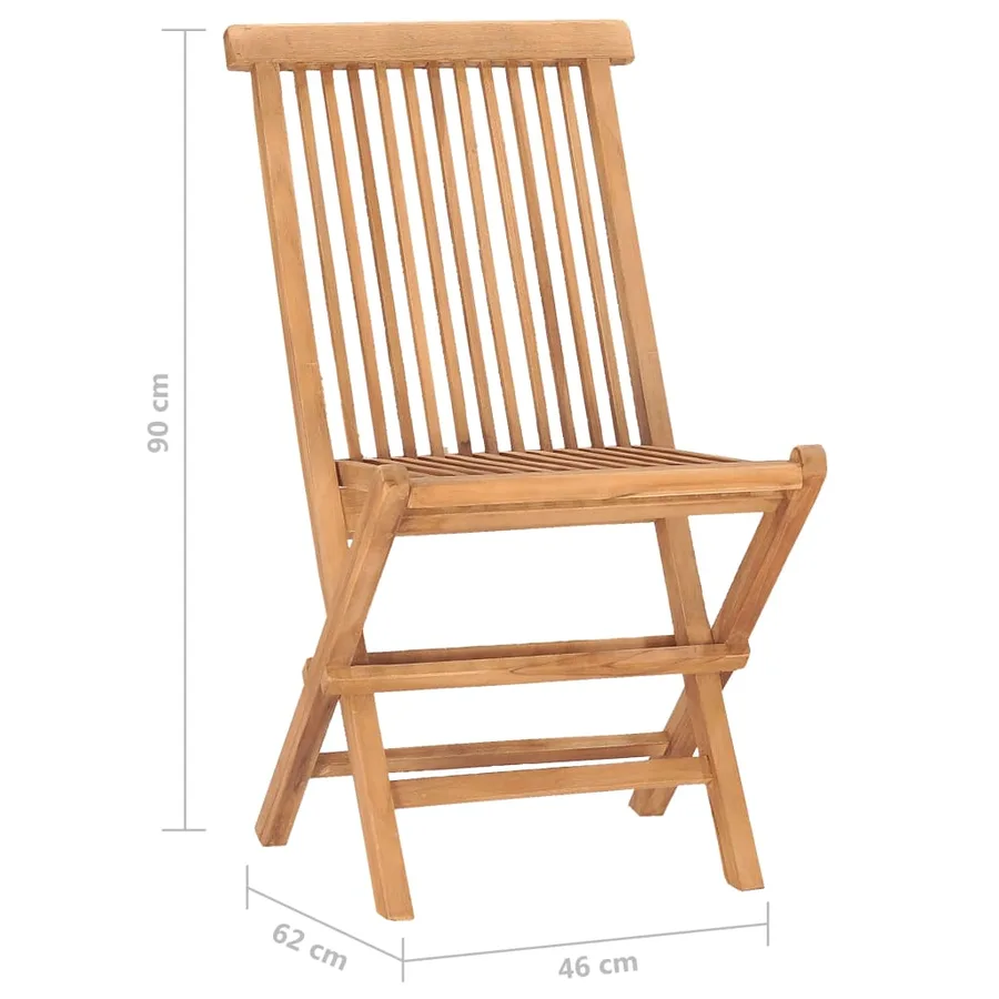 Ensemble à manger d'extérieur pliable avec coussin 3 pcs Teck - 11