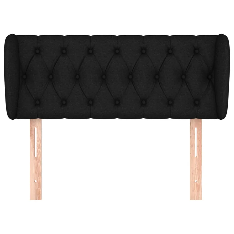 Tête de lit avec oreilles Noir 93x23x78/88 cm Tissu - 3