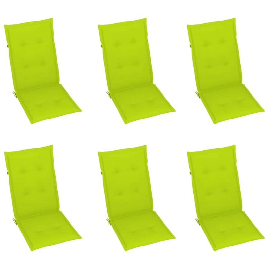 Chaises inclinables de jardin lot de 6 et coussins Bois acacia - 6