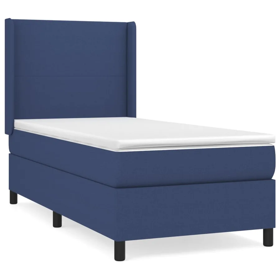 Sommier à lattes de lit avec matelas Bleu 90x200 cm Tissu - 2