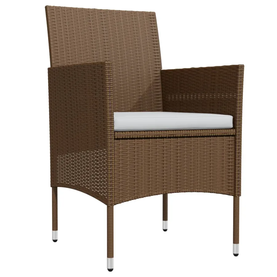 Ensemble à manger de jardin coussins 5 pcs Marron/noir - 3