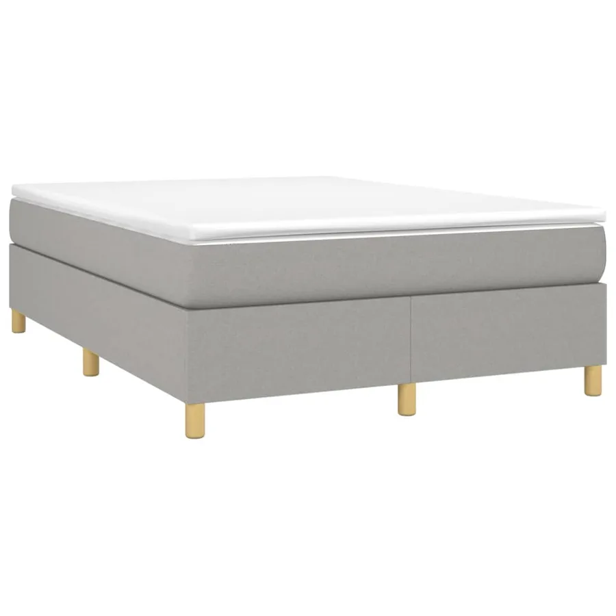 Sommier à lattes de lit avec matelas Gris clair 140x200cm Tissu - 3