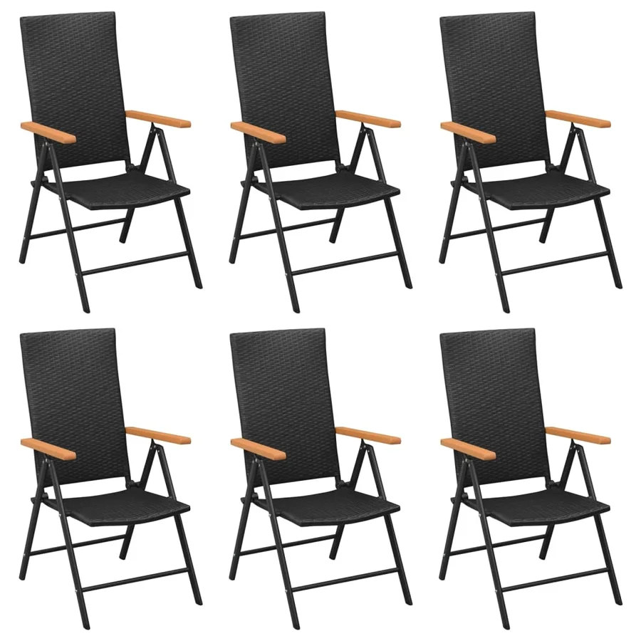 Ensemble à manger de jardin 7 pcs Noir et marron Résine tressée - 4
