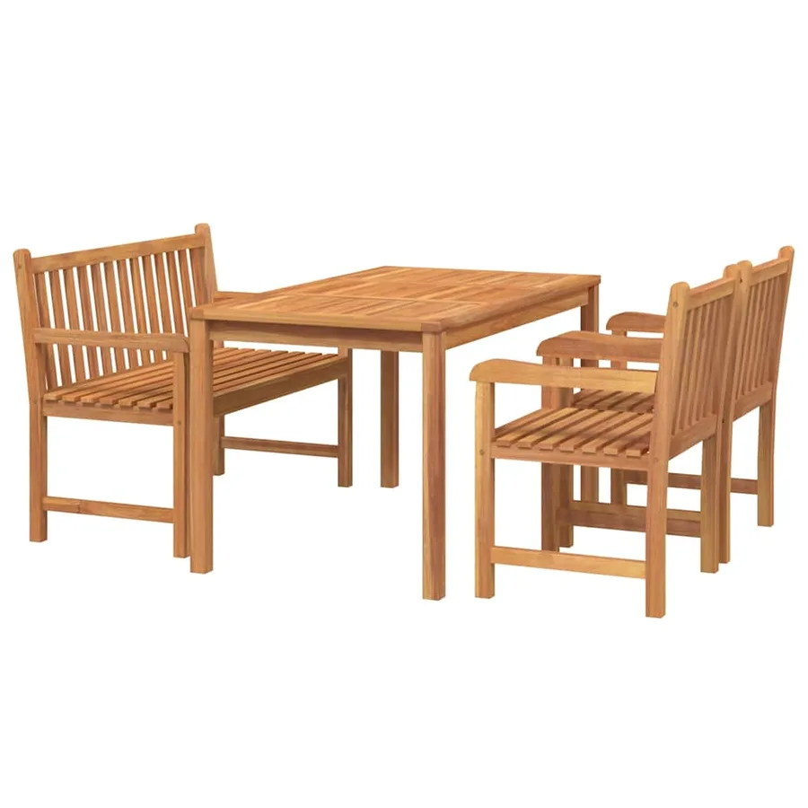 Ensemble à manger de jardin 4 pcs Bois de teck massif - 3