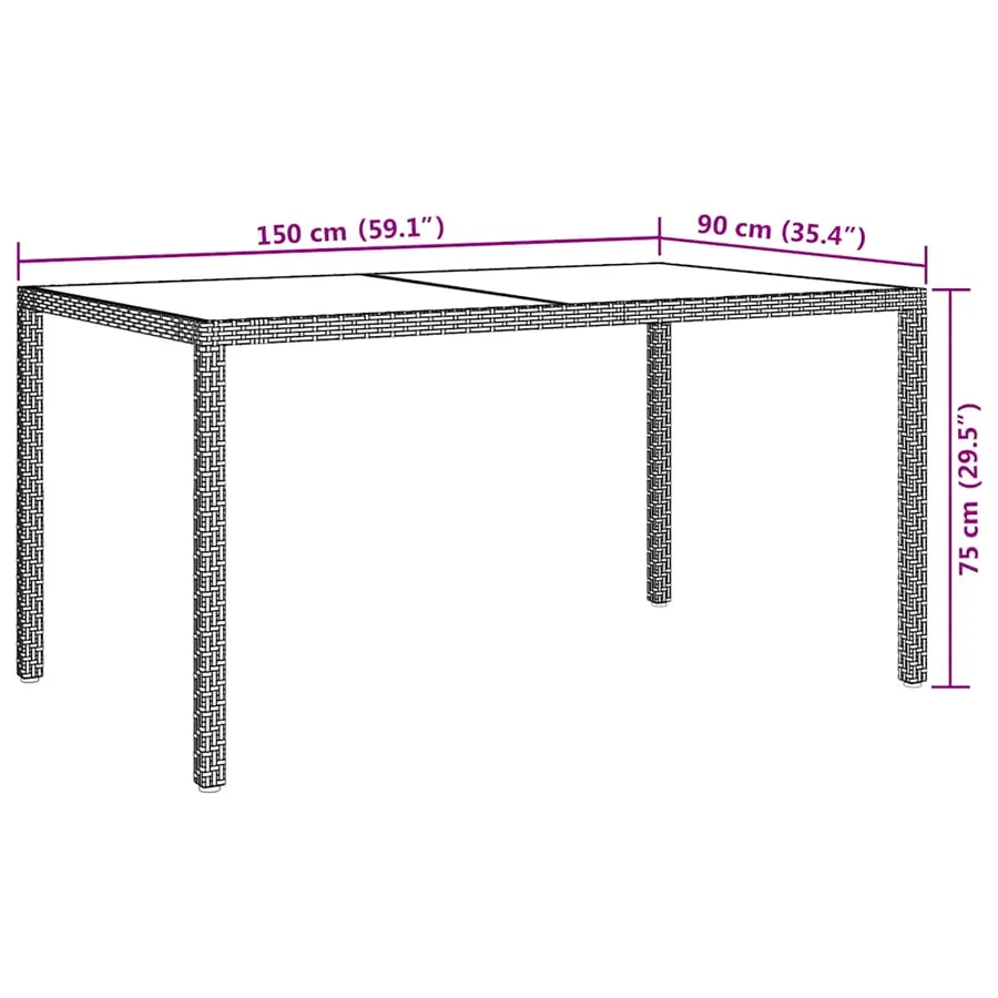 Ensemble à manger d'extérieur 5pcs avec coussins Résine tressée - 14