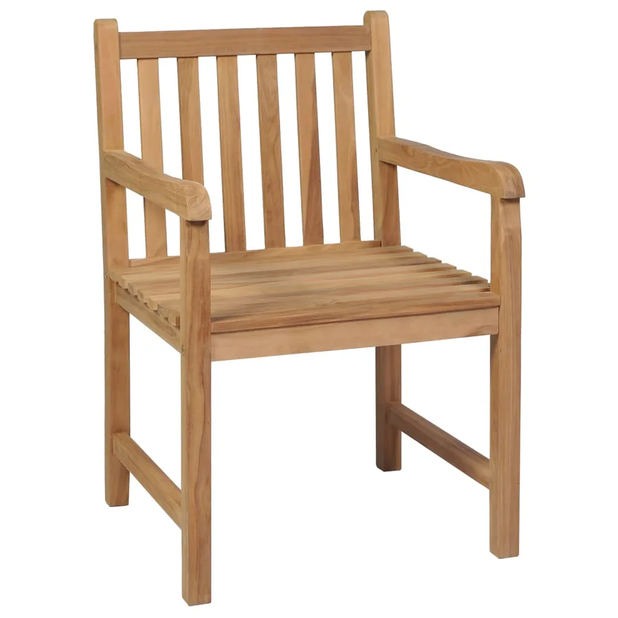 Chaises de jardin lot de 2 et coussins vert Bois de teck massif - 4