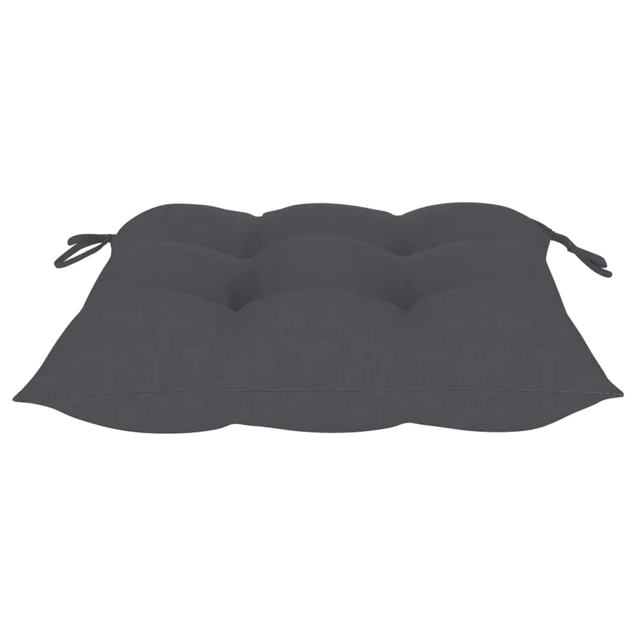 Chaises de jardin lot de 6 avec coussins anthracite Teck solide - 10