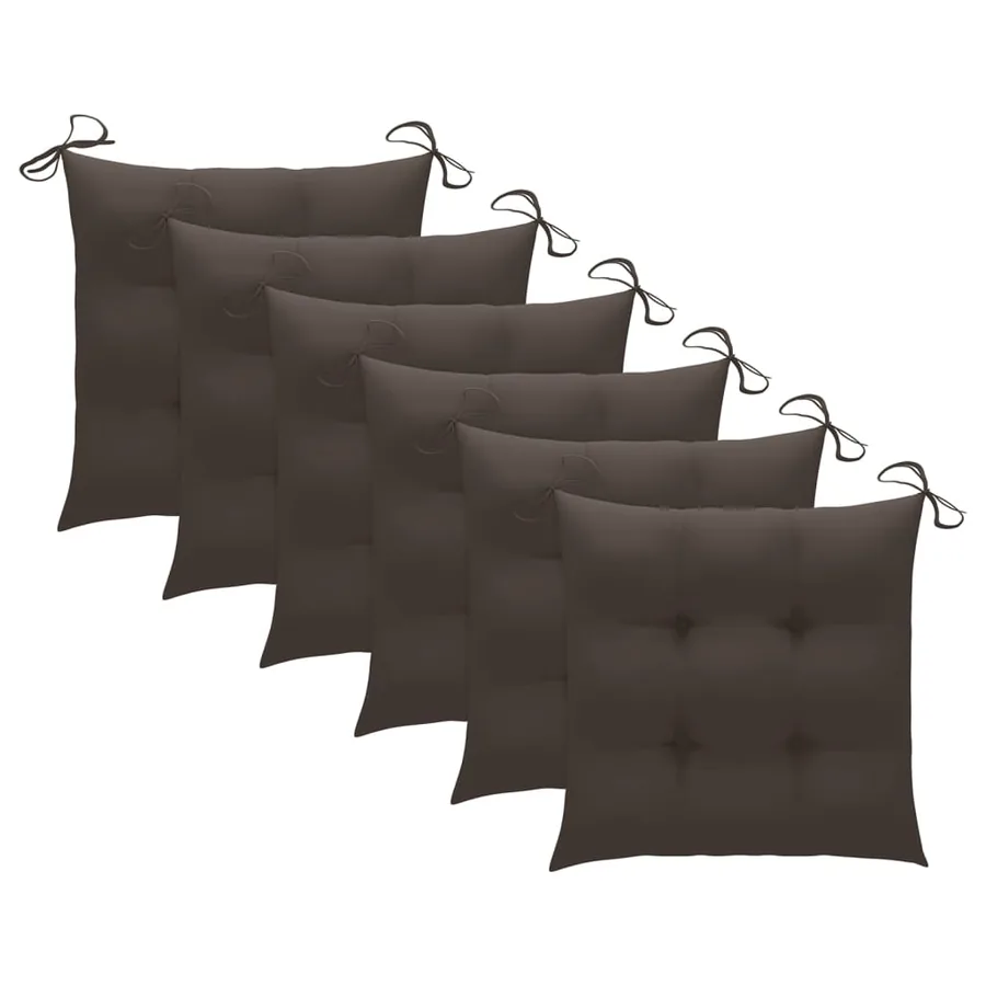 Chaises de jardin lot de 6 avec coussins anthracite Teck solide - 33