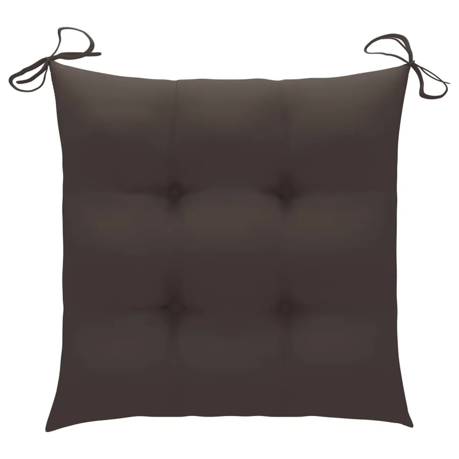 Chaises de jardin lot de 6 avec coussins anthracite Teck solide - 35