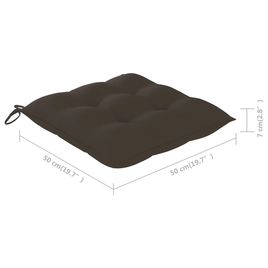 Chaises de jardin lot de 6 avec coussins anthracite Teck solide - 39