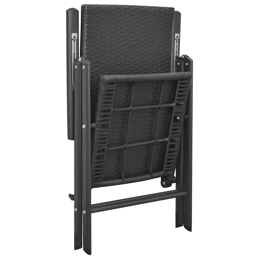 Ensemble à manger de jardin 3 pcs noir - 7