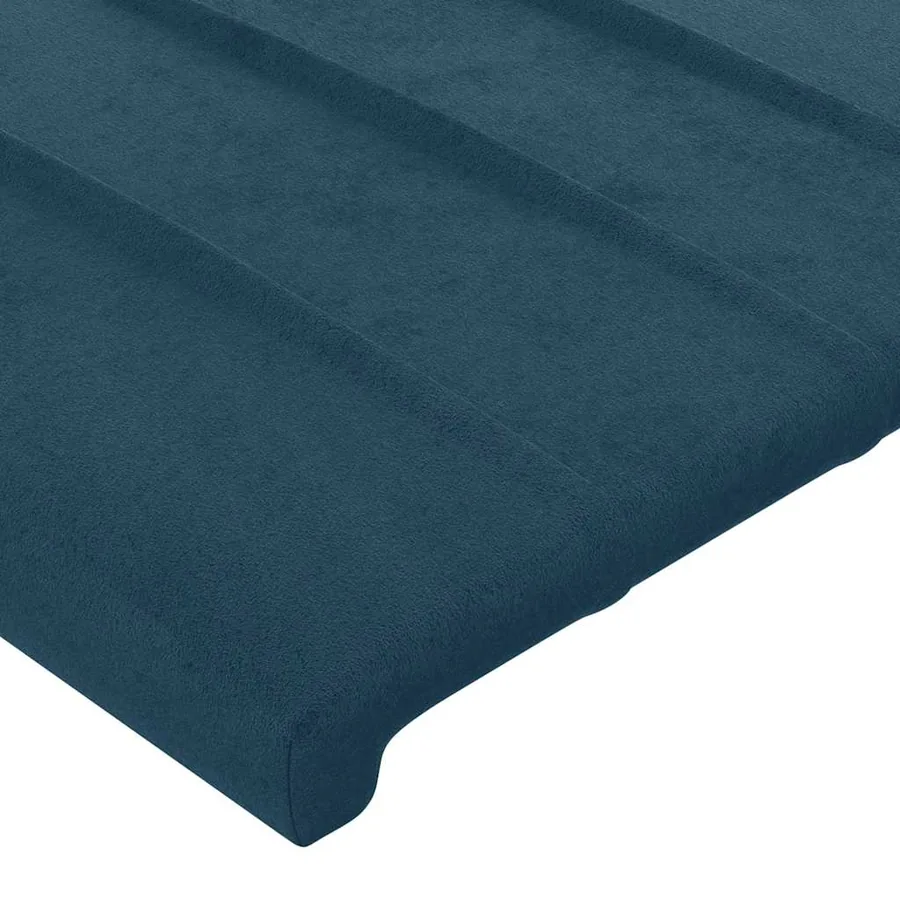 Cadre de lit sans matelas bleu foncé velours - 10